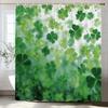 Green Leaves, Lucky Grass Clover Pattern Shower Curtain, Bathroom Decorative Shower Curtain, Home Curtain With Hooks