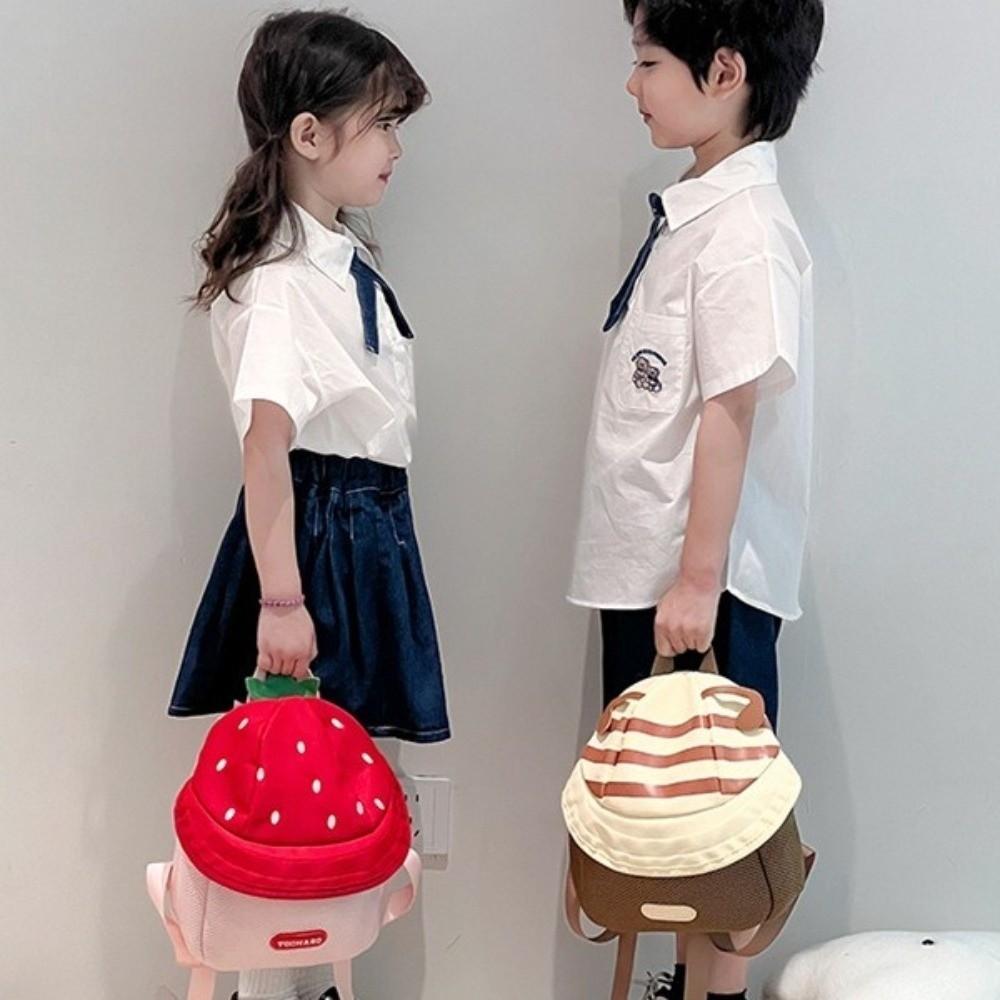 Strawberry Cartoon Daypack Cloth Students School Bag Portable Children Backpack  Travel