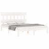 Vidaxl Bed Frame Without Mattress, White, 160X200 Cm, Solid Pine Wood