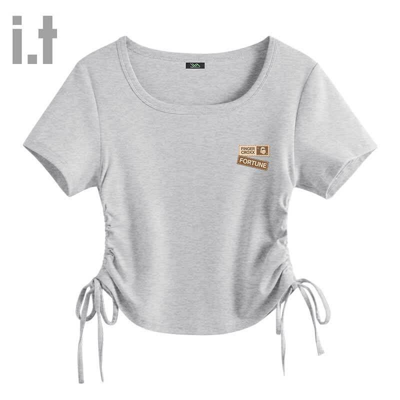 

Fingercroxx IT Women s Square Neck Short Sleeve T-Shirt M