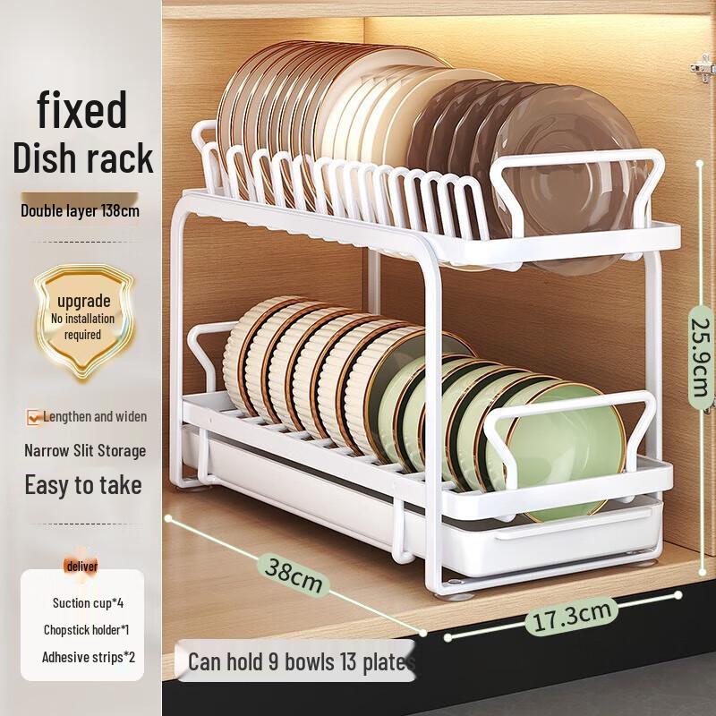 Tabletop Double-Layer Dish Drying Rack