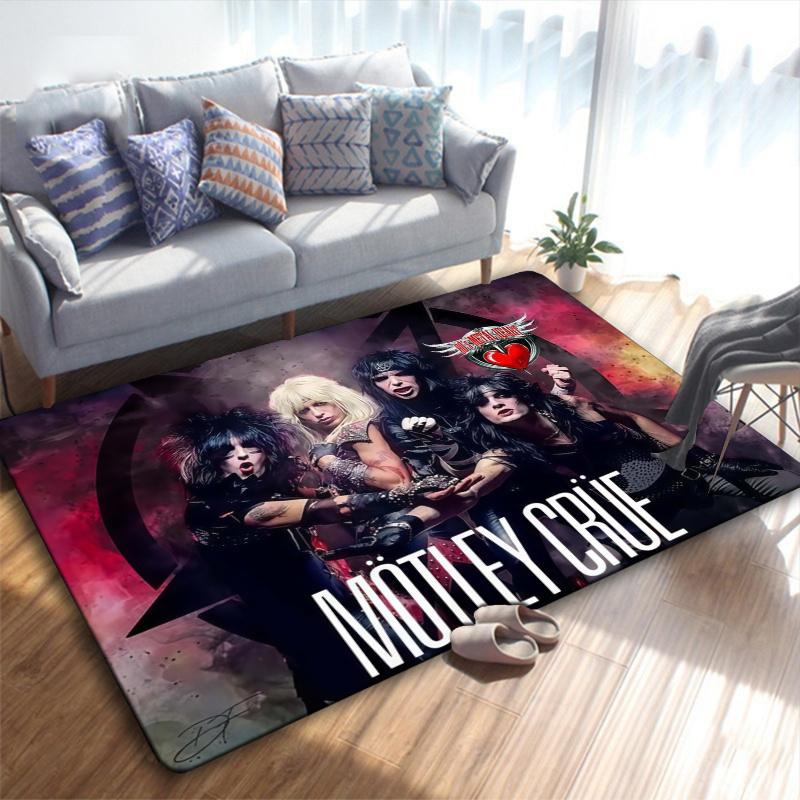 Mötley Crüe Carpet Rug for Living Room Bedroom Home Sofa Decoration,Kids play Non-slip Floor Mat