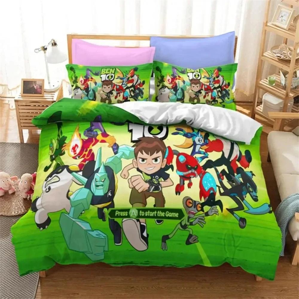 3D Print Ben Alien Force 10 Teenage Hacker Bedding Collection Boys Girls Twin Queen Size Duvet Cover Pillowcase Bed Kids Adult