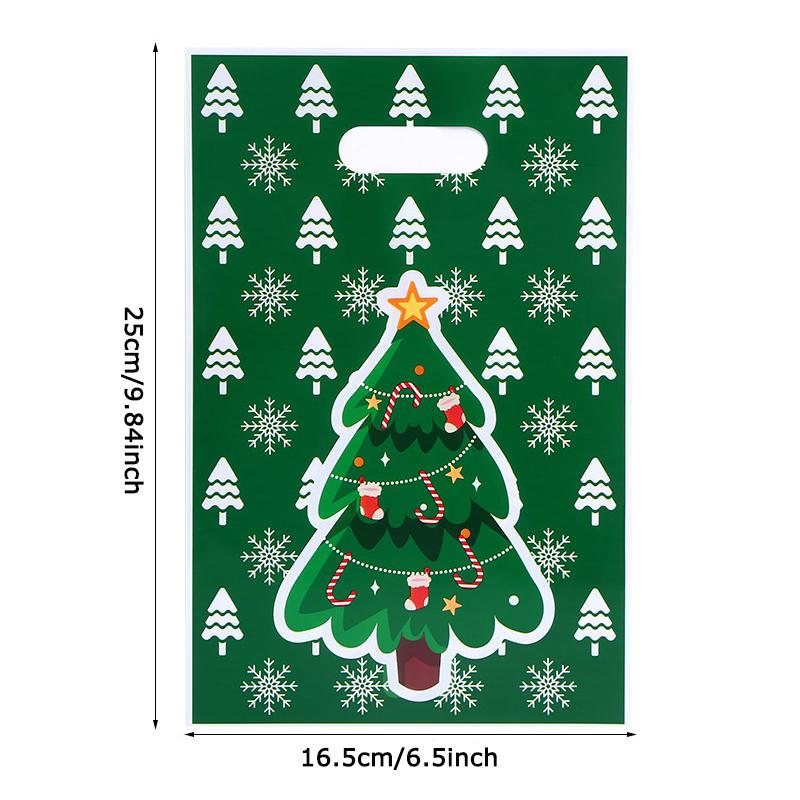 WTEMPO Christmas Printed Plastic Handbags Halloween New Year Birthday New Year Presents Packaging Bags Festive Party Gift Bags