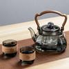 High-Temperature Resistant Borosilicate Glass Teapot with Handle for Stove-Top Brewing