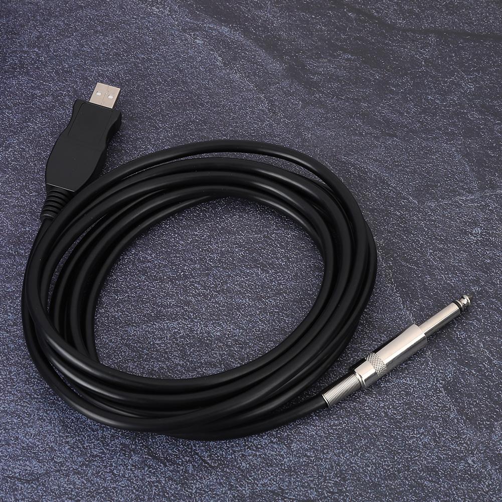 Portable Guitar USB O Cable Computer Wire Link Connection Instrument Adapterblack 300cm