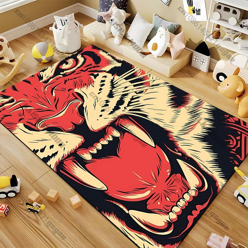 15 Sizes Japanese Tiger Pattern Painting Printed Carpet Fashion Mat Non -slip Carpet Rug Outdoor Carpet Door Mat Play Mat Gift