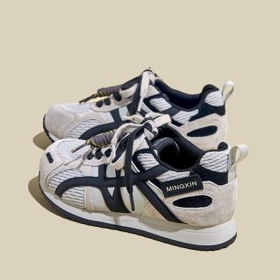 Summer and Autumn New Leather Thick-soled Breathable Retro Women's Versatile Casual Sports Shoes Women