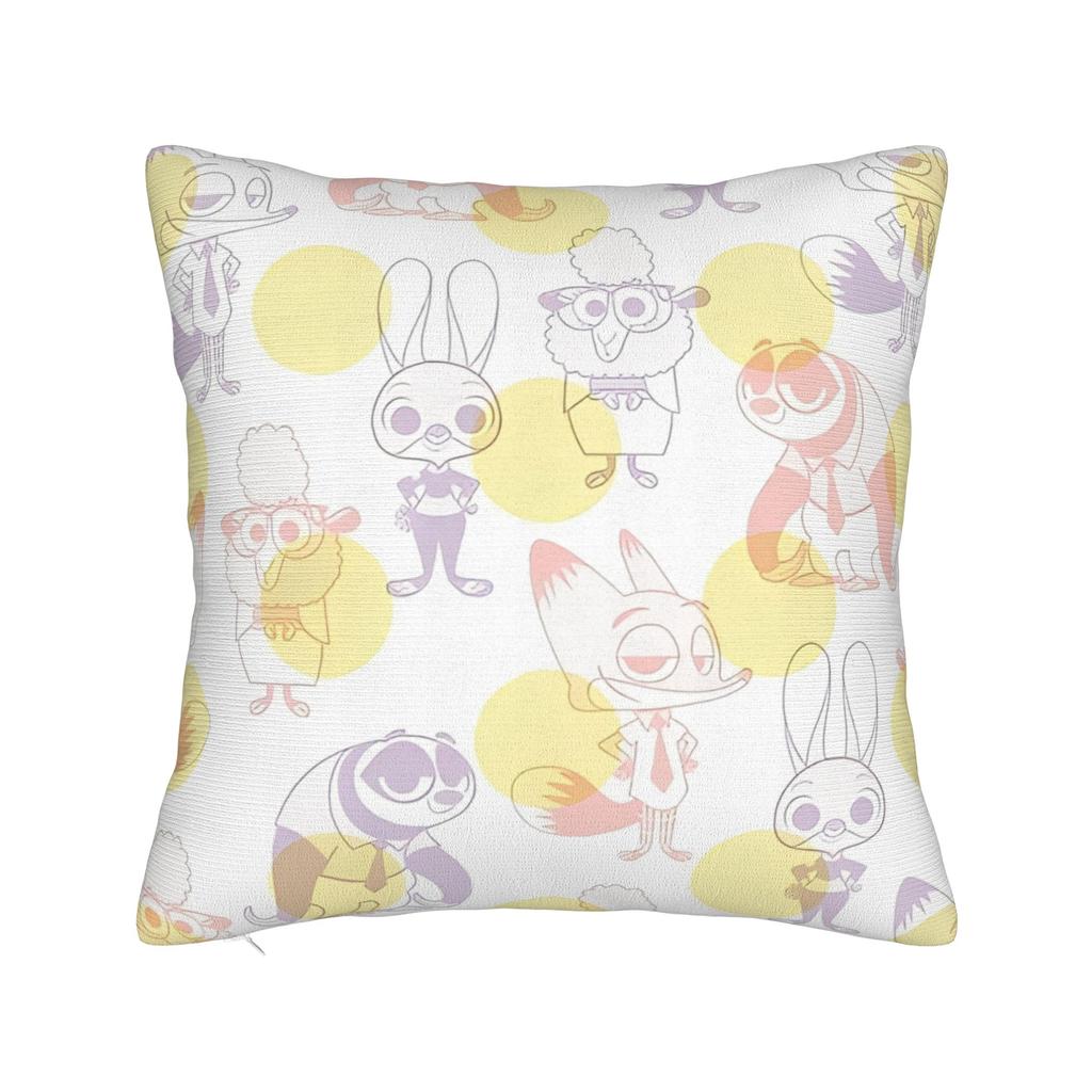 Zootopia 2 Animated Film Square Pillow Cases Buddy Cop Comedy Cushion Covers Creative Zipper Decor Pillowcase for Sofa 45*45cm