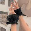 Manicotto da polso in pizzo con fiocco Kawaii Guanti senza dita in pizzo Polsino elastico Punk Dolce Gotico Accessori per abbigliamento da ragazza Lolita