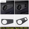 Car Head Light Lamp Switch Control Panel Decoration Cover Trim For Volkswagen VW Tiguan MK2 2016 -  Carbon Fiber Accessories