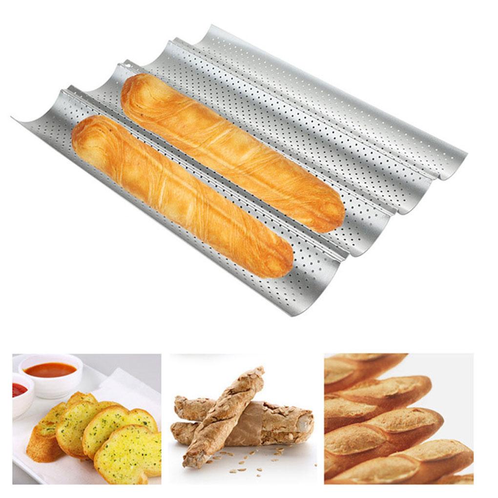 2 Groove Wave French Bread Baking Tray Carbon Steel Mold For Baguette Bake Tools
