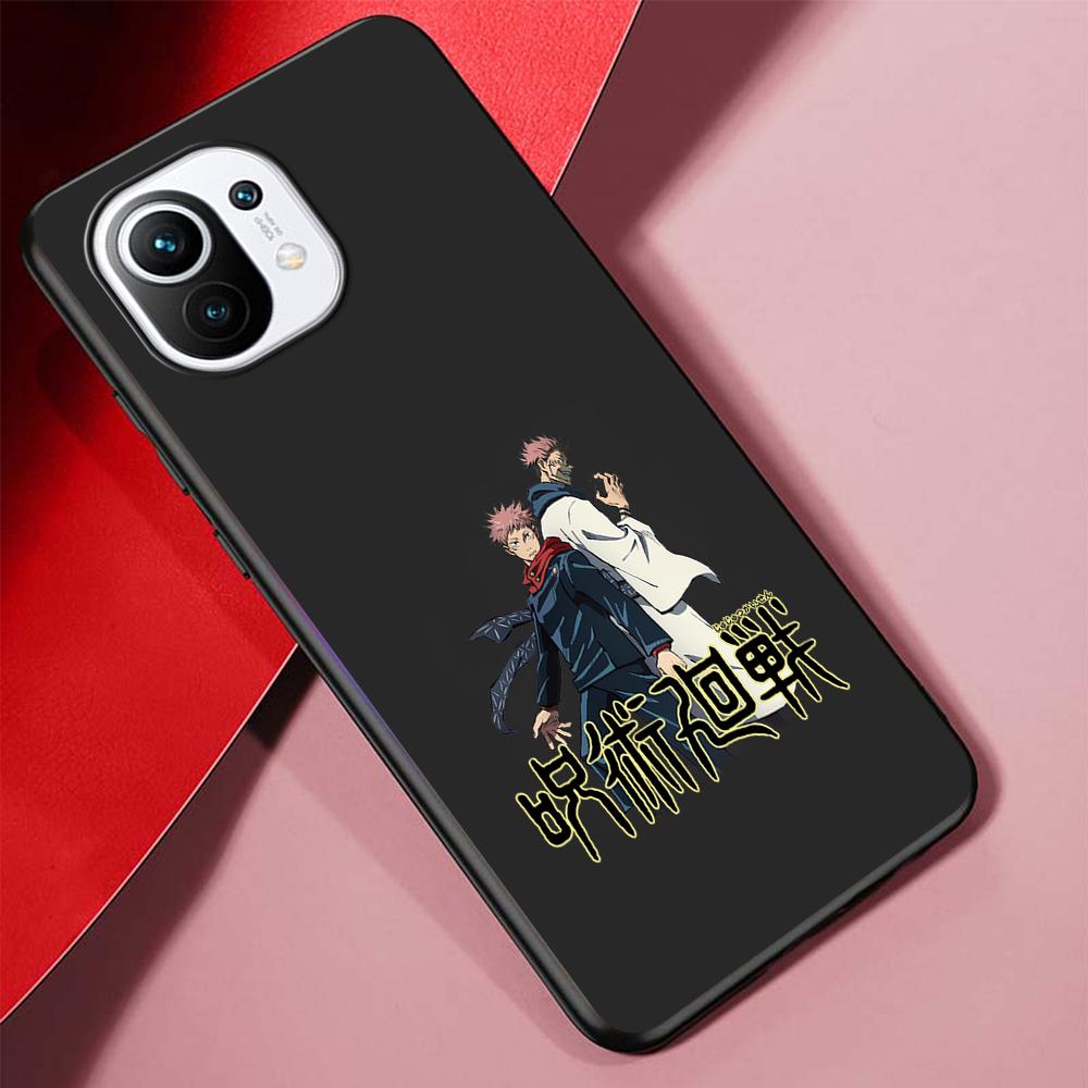 Jujutsu Kaisen Case for Xiaomi 12S Ultra 12 Pro Mi 11 Lite 12X 9T Note 10 10T 9 SE Phone Casing Anime Cover Silicone Black Soft
