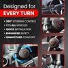Fouring Steering Wheel Spinner, Silicone Power Steering Wheel Knob for Cars, Excellent Grip, Car Accessories, Interior (Red)