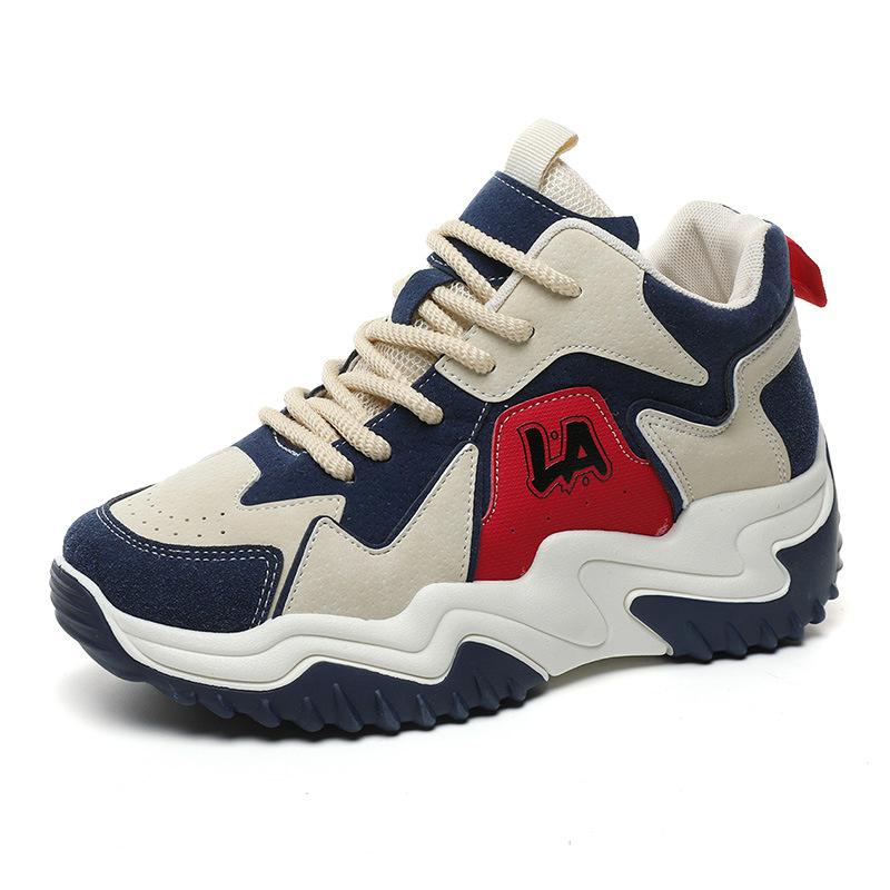 2025 New Autumn High Top Shoes Women Dad Shoes Student Casual Shoes Women's Platform Shoes Thick sole Height Increasing Shoes