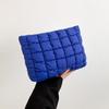 Puffy Cotton Clutch Bag Storage Bag Cosmetic Bag Portable Quilted Padded Makeup Bag  Women