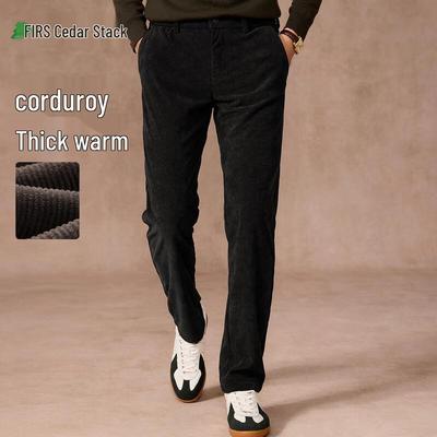 Pantalon décontracté chaud en velours côtelé pour homme Shanshan à jambes droites