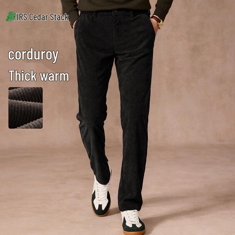 Shanshan Men's Corduroy Warm Straight-Leg Casual Pants