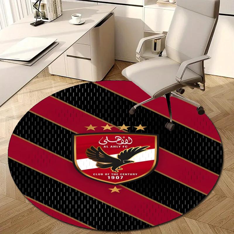 Personalized Al Ahly FC Round Chair Office Rug - Perfect for Mat, Office Chair & More - Ideal Gift for Birthdays and Holidays