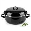 ENAMELLED POT 4.5L STEEL BLACK 28cm FOR GAS AND ELECTRIC COOKERS
