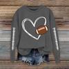 Women's Fashionable Casual Long-sleeved Rugby Printed Round-neck Top