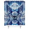 Blue Angel Wings and Heart Waterproof Shower Curtain Heat Resistant Machine Washable Non-Transparent 180x180cm