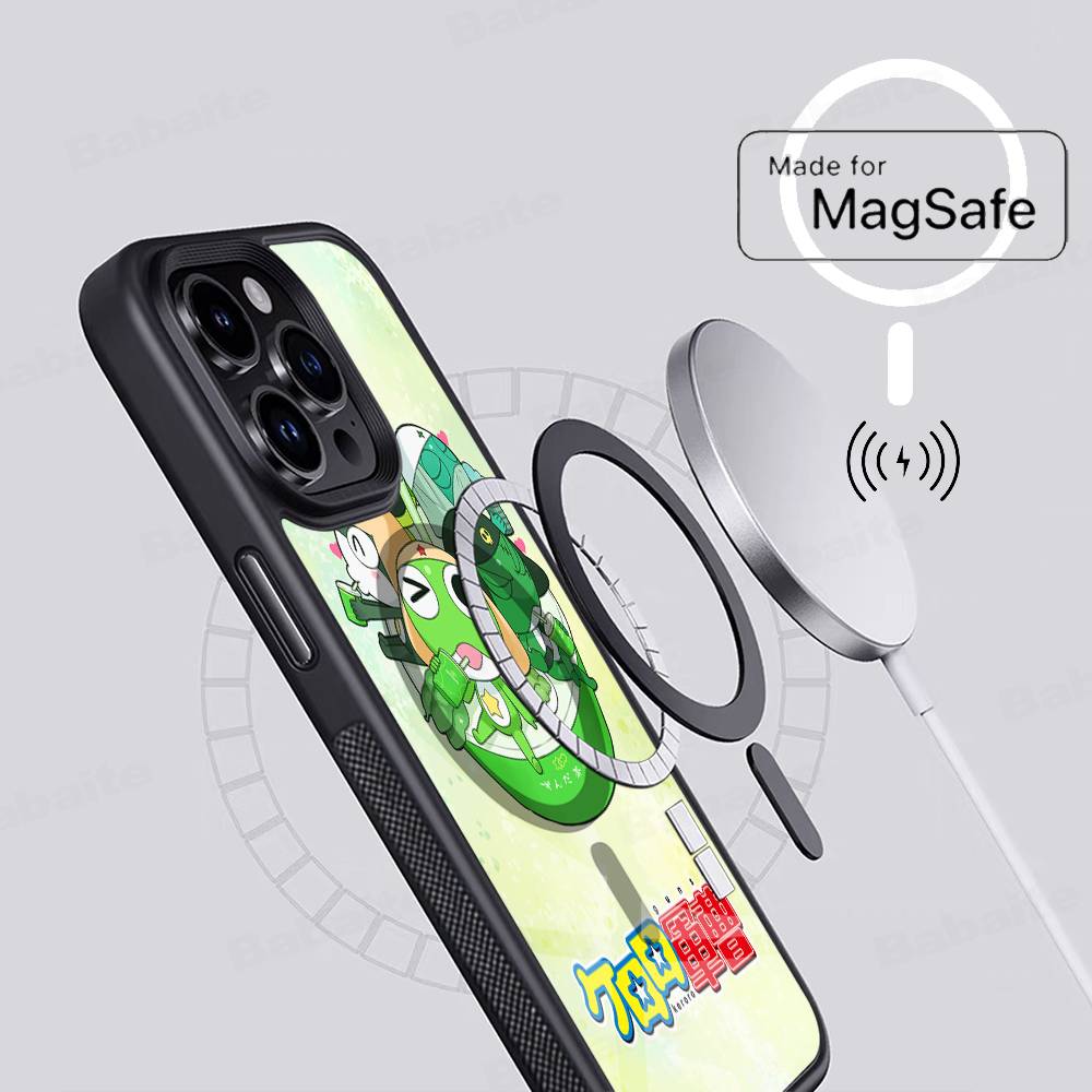 Cartoon Keroro Gunsou Frog Phone Case Magesafe Magnetic Wireless Charge Case For IPhone 16 11 12 13 14 15 Pro Max Plus Mini