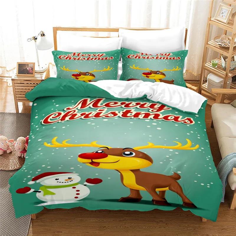 Merry Christmas Bedding Set Adults Children Winter Duvet Cover Sets Kidstwin Full Queen King Bedroom Set King Home Textile