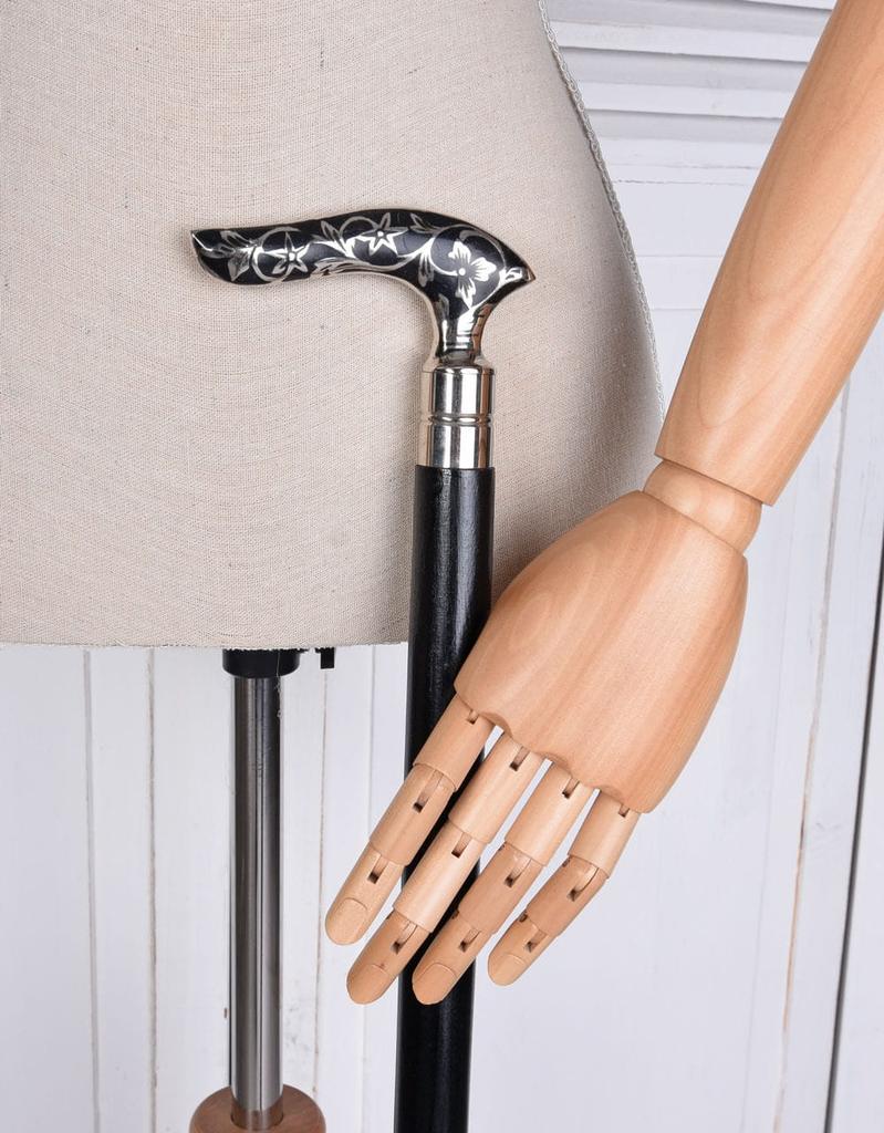 Retro Style Walking Stick with Wavy Handle