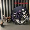Vintage Floral Record Metal Wall Art 8x8 Inch Round Aluminum Sign Black