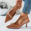 Damen Sommer Mode Sandalen mit spitzer Zehenpartie, Stiletto-High-Heel, Slingback, Geschlossene Zehenpartie, Auch in großen Größen erhältlich.