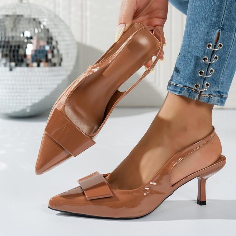 Damen Sommer Mode Sandalen mit spitzer Zehenpartie, Stiletto-High-Heel, Slingback, Geschlossene Zehenpartie, Auch in großen Größen erhältlich.