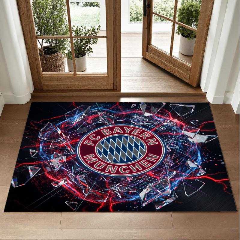 FC Bayern München Design Kristall-Samt Teppich Weiche Dekorationsmatte für Schlafzimmer Eingang