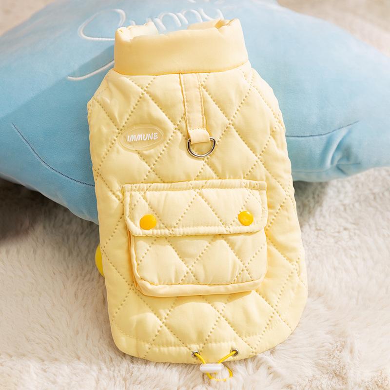 

New Year s cat clothes quilting cotton pockets velvet warm cat kitten small dog dog vest pet clothing M (recommended weight 5-4 kg)