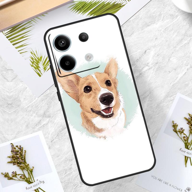 

Cartoon Corgi Dog Case For Xiaomi Redmi Note 13 Pro 14 12 11 10 15 Pro Plus Redmi 15C 10C 12C 13C 14C 15 Cover Redmi Note 11