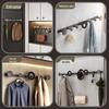Wall-Mounted No-Punch Clothes Rack and Hooks for Bathroom, Entryway, Bedroom