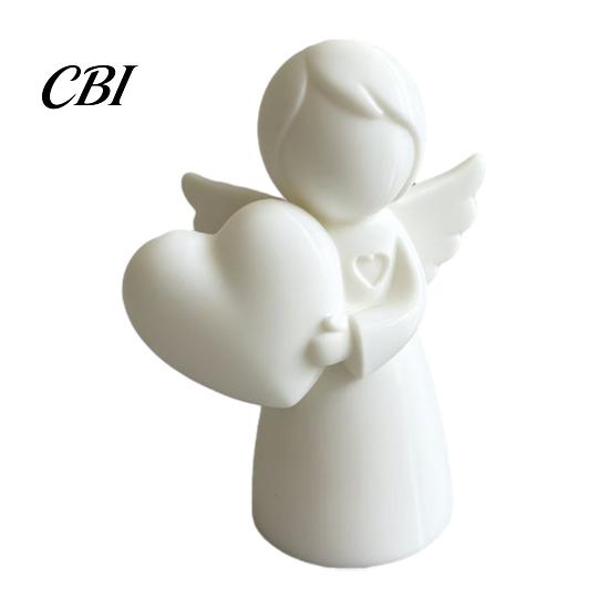 PLA Angel Decoration Mini Love Heart Figurine, 3D Printed White Statue, Modern Decor for Mother's Day, Valentine's Christmas Gift Statue