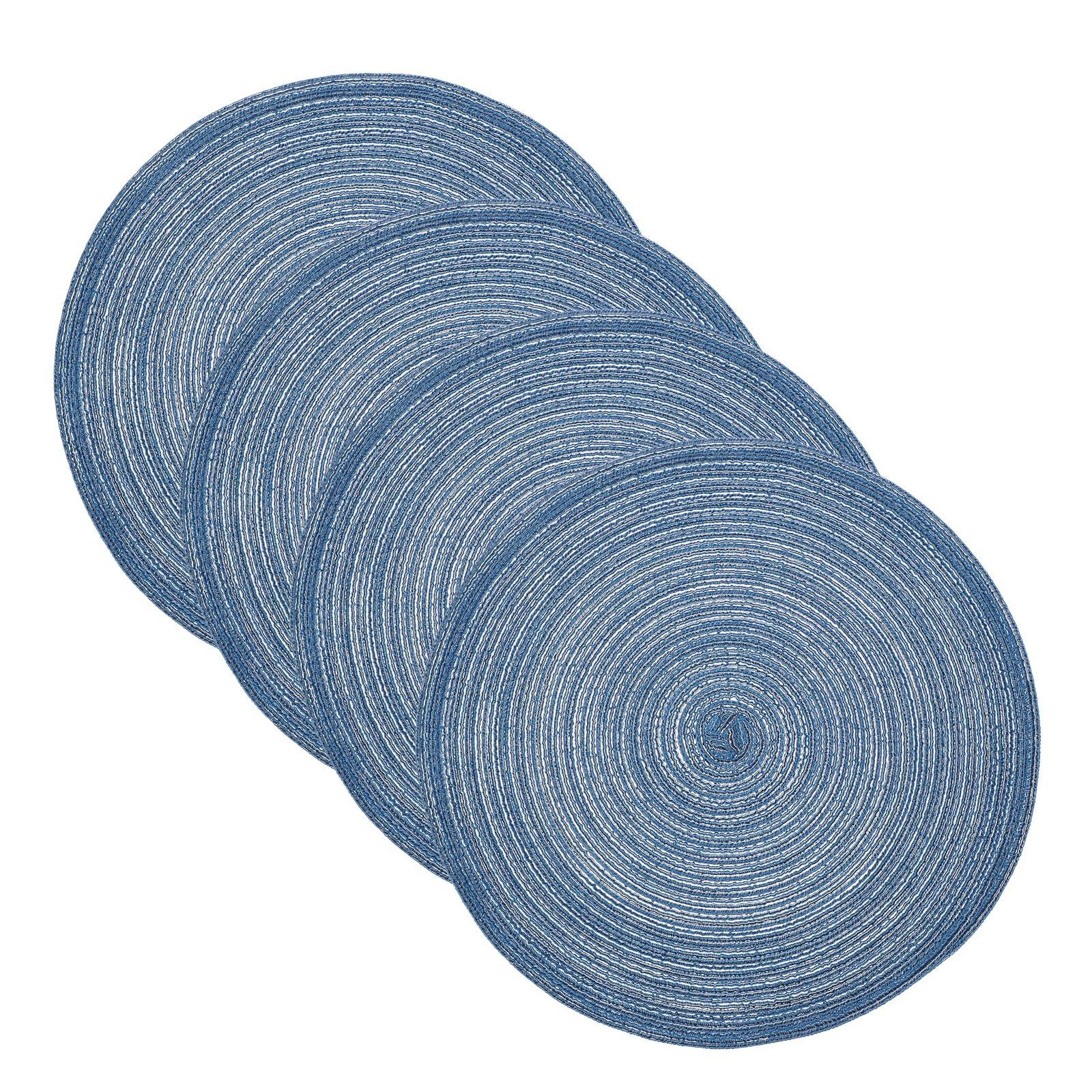 

uxcell 4-Piece Round Braided Place Cushions, 15 , Braidable, Heat-Resistant, for Kitchen/Dining Table Countertops, Blue