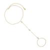 Bracciale a Catena da Mano da Donna in Argento 925 Gioielli Raffinati Geometrico Rotondo con Lunetta Zirconi Cubici Scintillanti