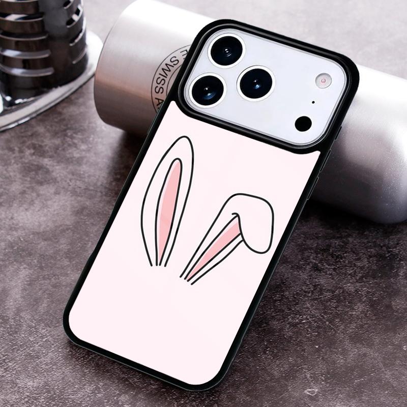 Bunny Rabbit Ears Phone Case For iPhone 17 16 15 14 13 12 11 Pro Max Plus 17Air Soft Silicone Cover