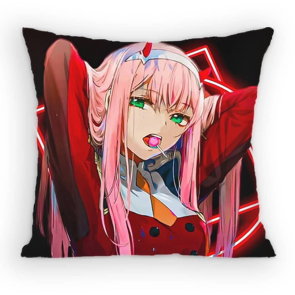 Darling In The Franxx Anime Girl Pillow Case Antidustmite Pillowcase Invisible zipper silky Sofa cushion cover for bedroom