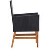 9 piece Garden Dining Set PE Rattan and Acacia Wood Black