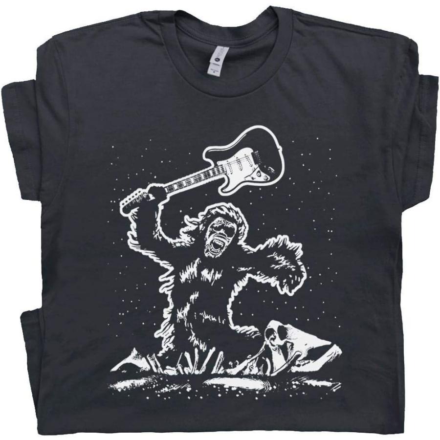 Electric Guitar T Shirt for Men Women Ape Smashing Guitar Tee Cool Guitarist Gift Vintage Bear Playing Bass Guitar S