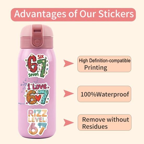50Pcs Luggage Stickers Number 6 7 Waterproof Decorative Reusable Stickers Residue-Free Removable Stickers Travel Accessories