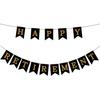 Happy Retirement Banner Black and Gold Happy Retirement Sign Happy Retired Banner for Men Women Office Farewell Party Supplies