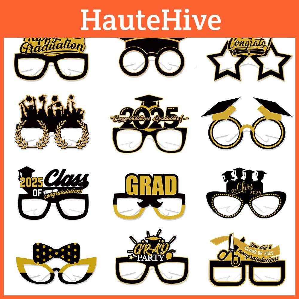 Graduation Season Theme Paper Glasses Event Decorations Photo Props Festive For