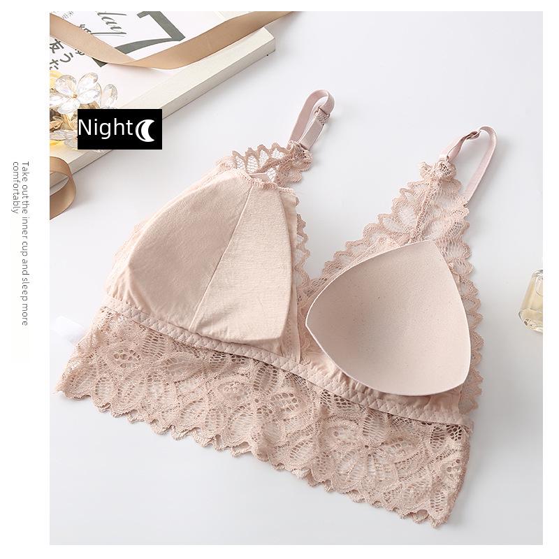 Hermoso Bralette de Triángulo de Encaje - Sin Costuras, Sin Aros y con Tirantes