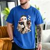 Cotton T-Shirt Spooky Christmas Tshirt Goth Black Cat Christmas Graphic Tee T‑shirt Funny Coffee Cup Tshirts Vintage Gothic Holiday Tops Gifts