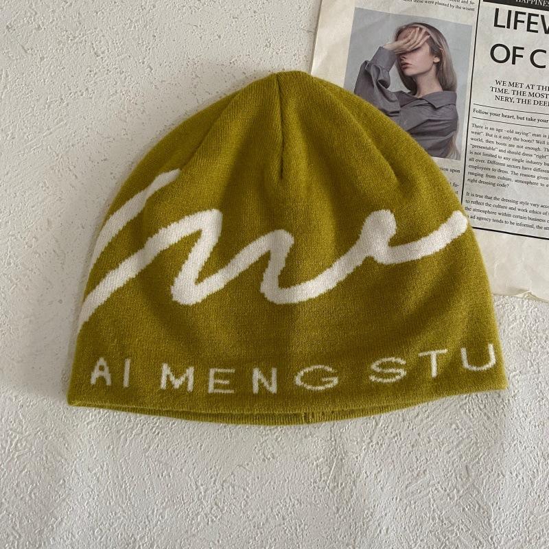

JYL TS DIY Letter Beanie Unisex Winter Warm Mountaineering Knit Hat Acrylic 1222Mao12194 inchworm