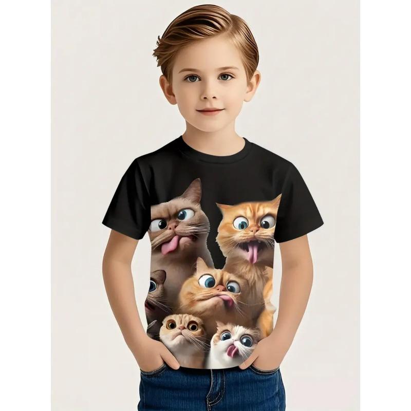 Nowa Koszulka z Krótkim Rękawem ze Zwierzętami Śliczny Nadruk ze Wzorem Kapibary Szybkoschnąca Koszulka z Okrągłym Dekoltem Casualowa Koszulka z Kreskówką dla Dzieci